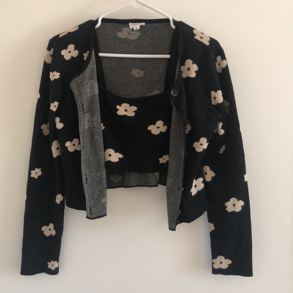 Matching Le Lis floral set cardigan & tank